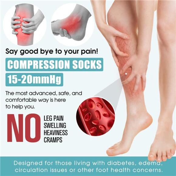 Compression Socks for Women & Men Circulation(6 pairs)-Graduated Supports Socks - Picture 2 of 8